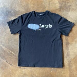 Palm Angels Black Drip Logo Tee